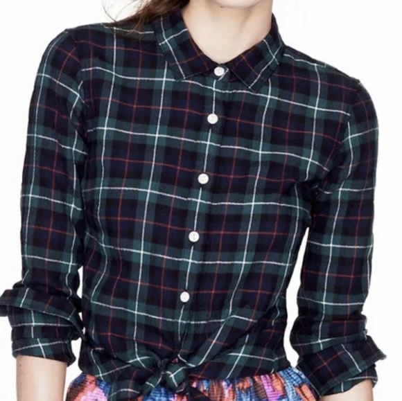 J CREW PERFECT PLAID BUTTON DOWN - Picture 1 of 8
